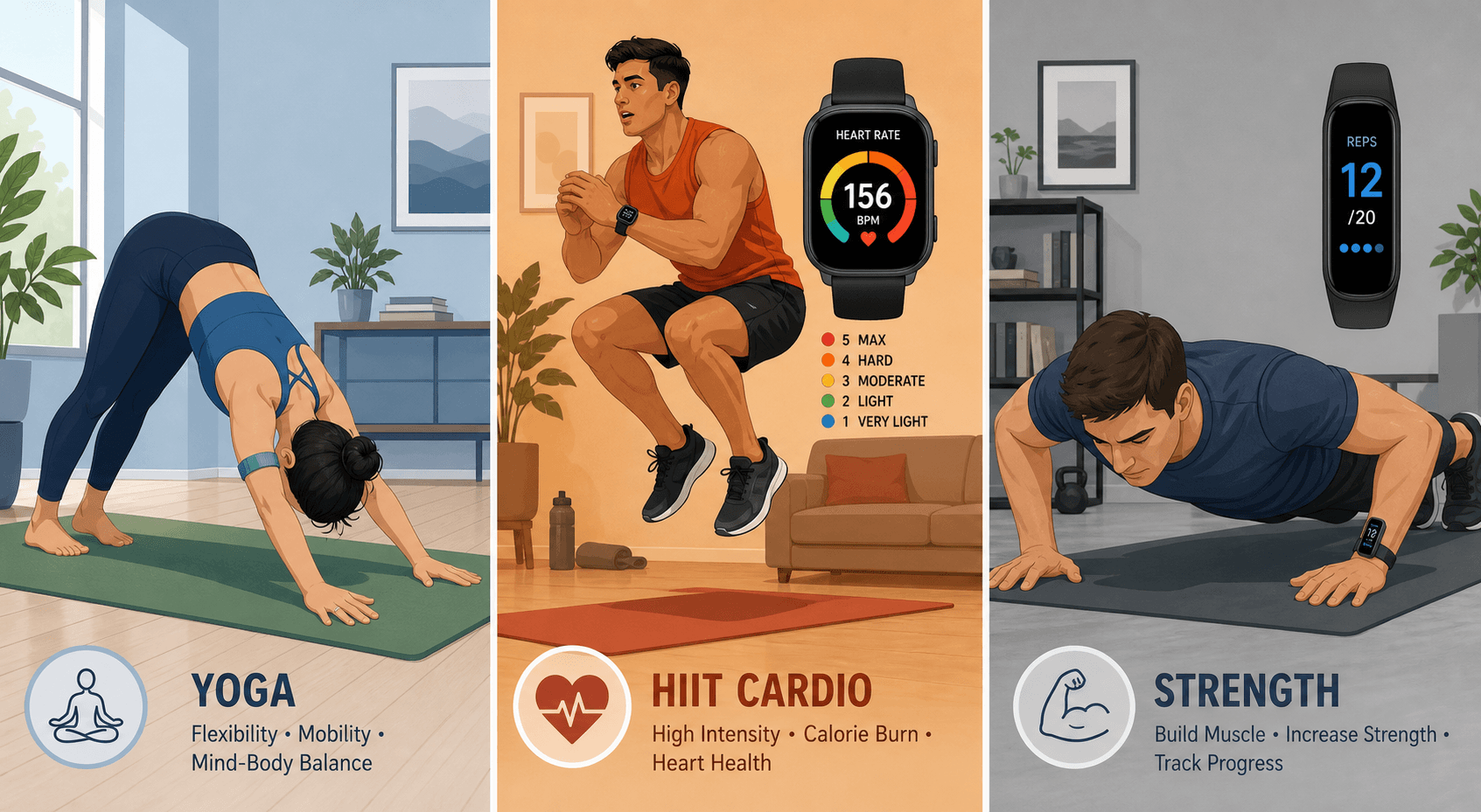 Which Fitness Tracker Works Best for Your Home Workout Type? Yoga, Pilates, HIIT, Bodyweight Strength, and Recovery