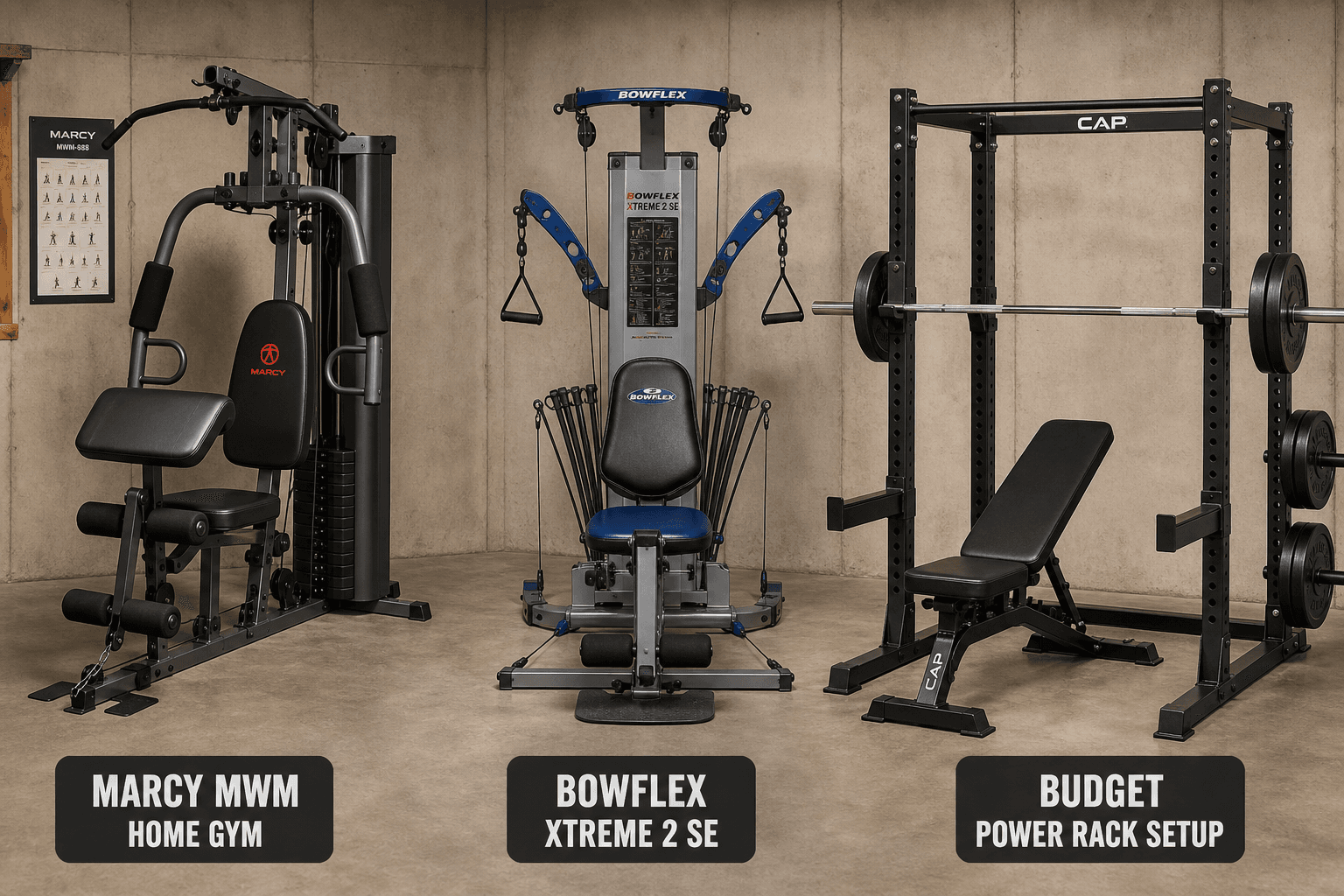 Marcy 150lb Stack vs. Bowflex vs. Budget Rack: Which $500 Home Gym Setup Wins?