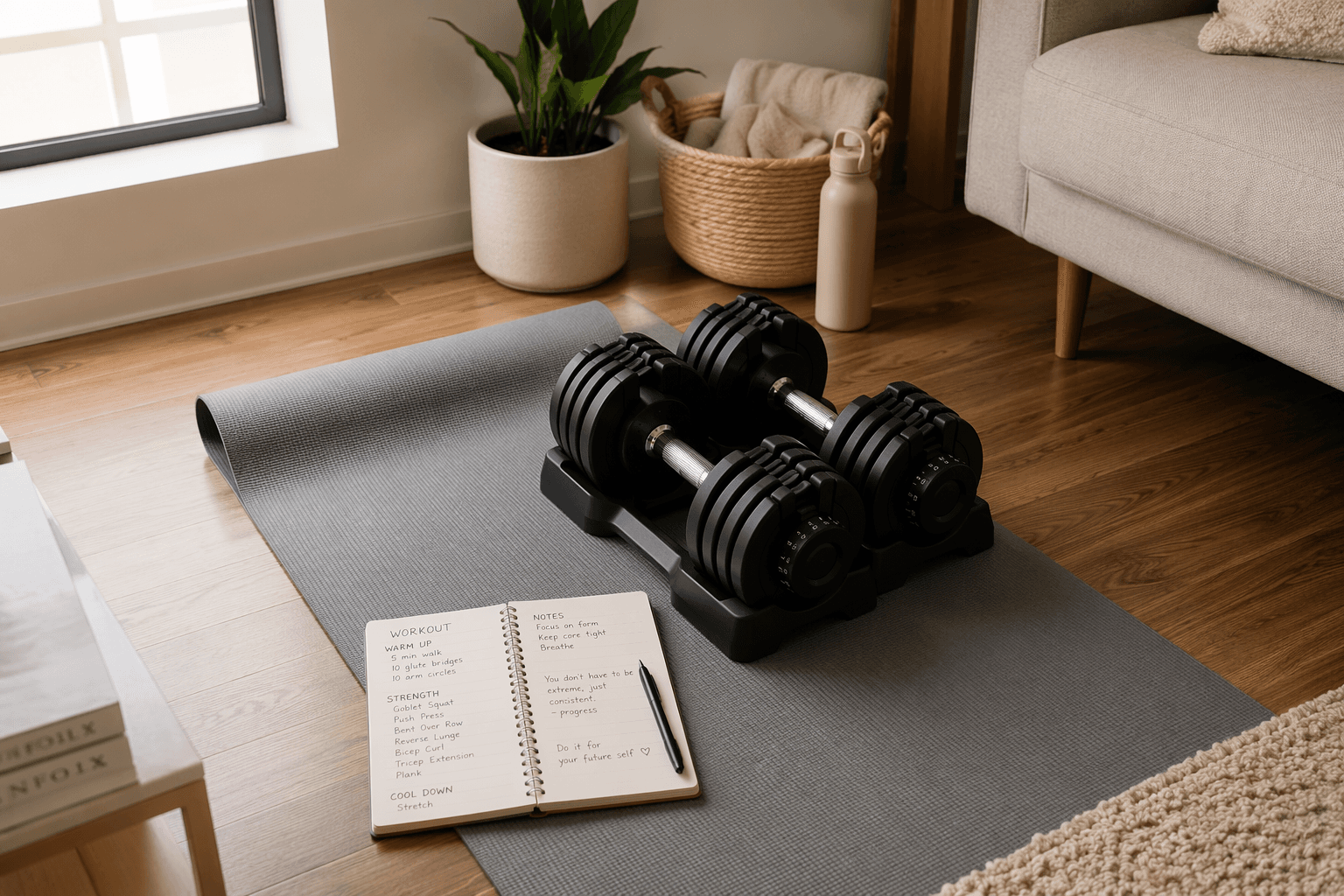Full Body Dumbbell Workout for Small Spaces: No Bench, Just Results