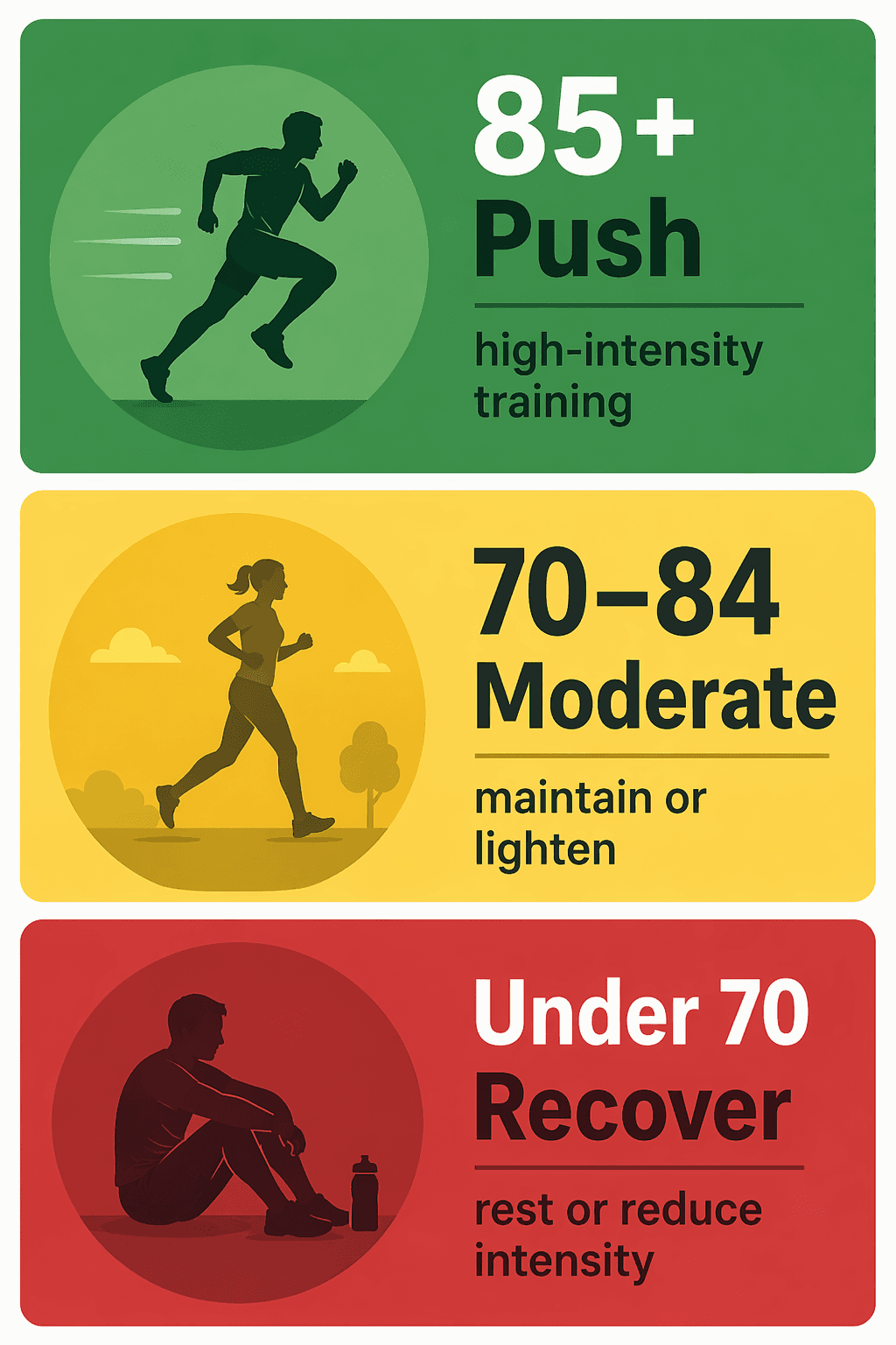 Traffic-light framework for Oura Readiness Score thresholds