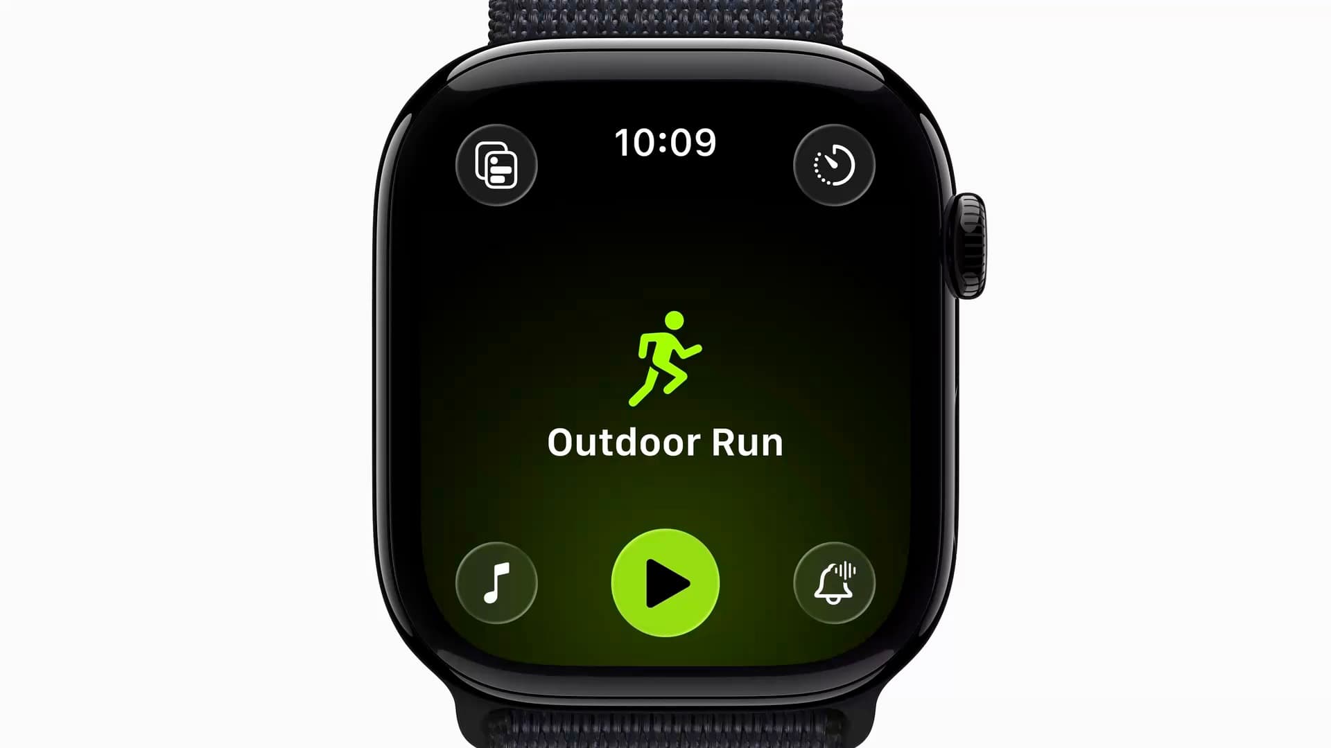 Apple Watch Workout app showing a list of workout types including Functional Strength Training, HIIT, and Core Training