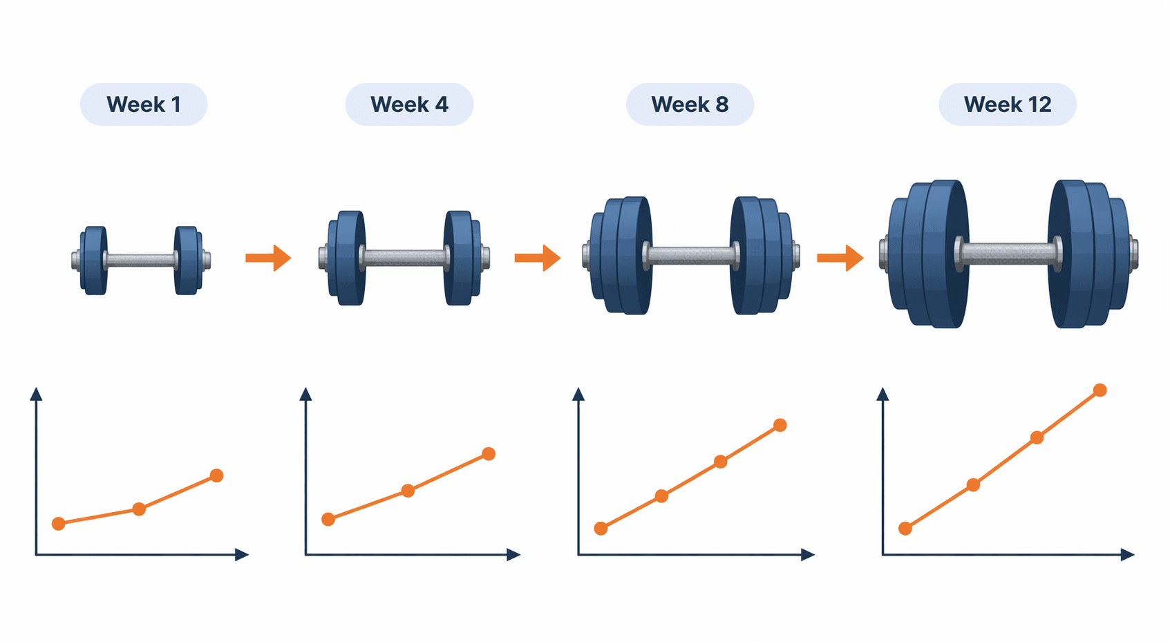 Woman lifting dumbbells in a home gym while following a workout app on a smartphone