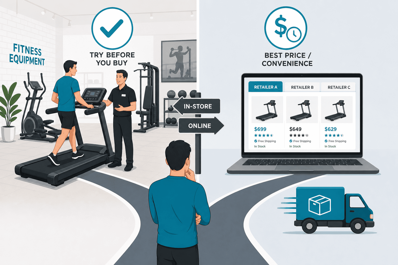 Online vs. In-Store Fitness Equipment Shopping: A Decision Framework for Home Gym Buyers