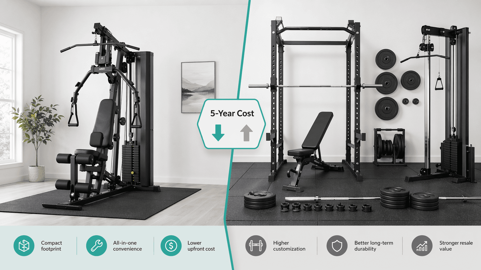 All-in-One Home Gym vs. Separate Equipment: 5-Year Total Cost of Ownership Comparison
