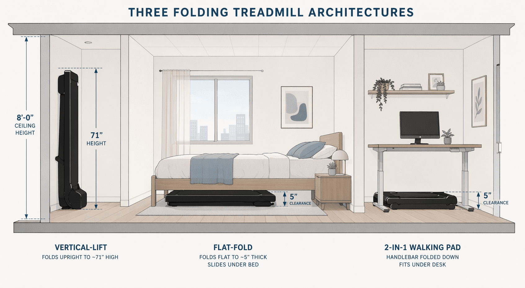 The Folding Treadmill Buyer's Guide: Matching Folding Mechanisms to Your Space Constraints