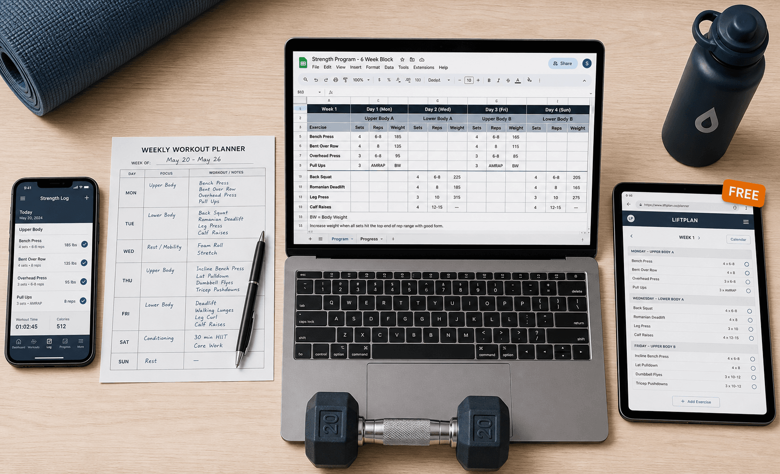 The 6 Best Free Workout Planners Compared by What You Actually Need (Equipment, Space, Time, Level)