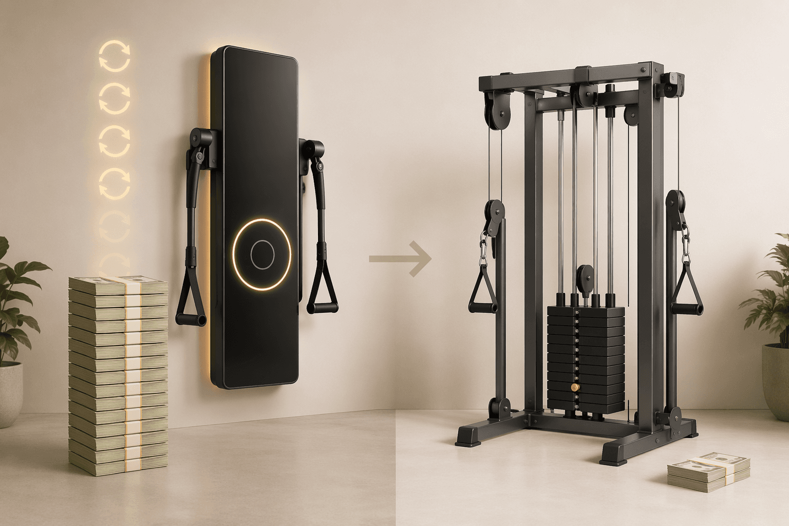 Smart gym subscription cost compared with traditional weight stack equipment