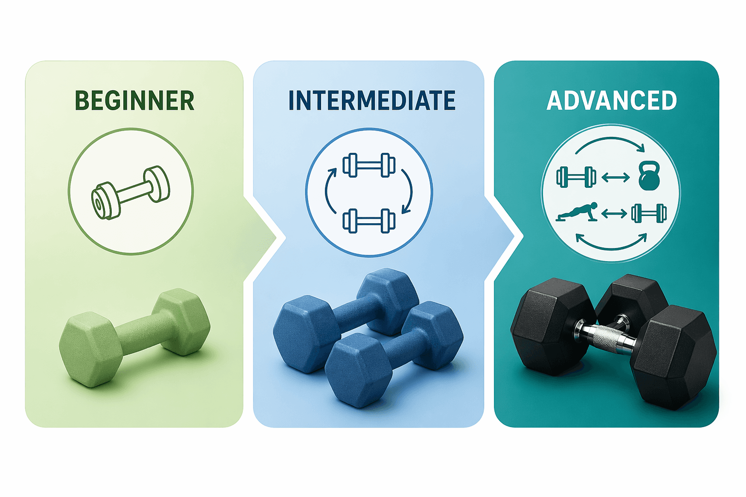 6-Week Full Body Dumbbell Workout Plan: Beginner, Intermediate & Advanced Tracks
