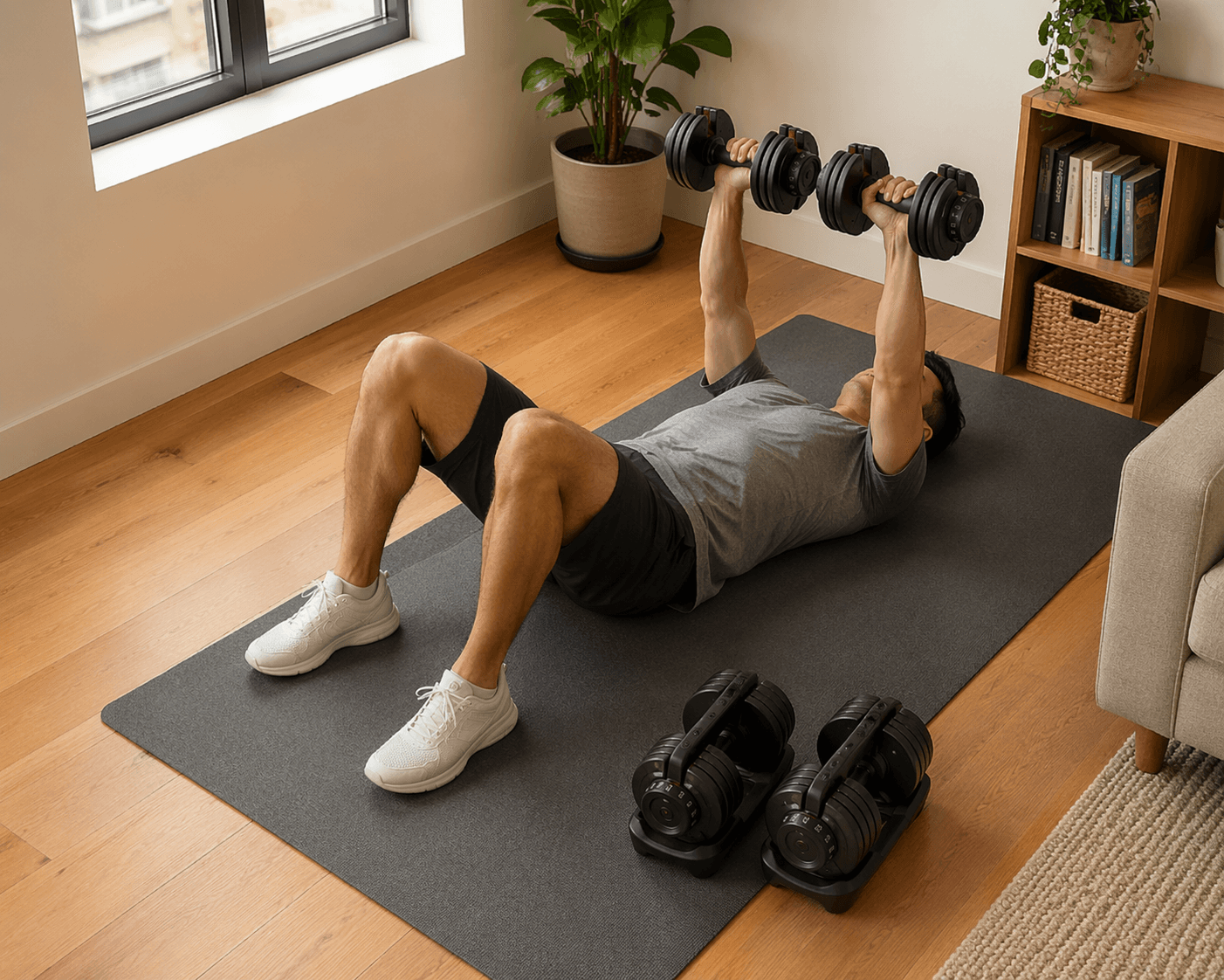 Full-Body Dumbbell Workout With No Bench: A Complete Home Routine