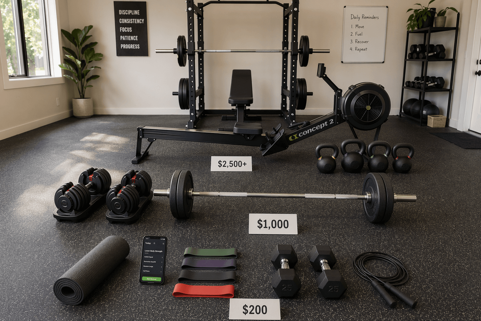 Best Home Exercise Equipment for Every Budget: From $200 Starter to $2,500+ Complete Setup