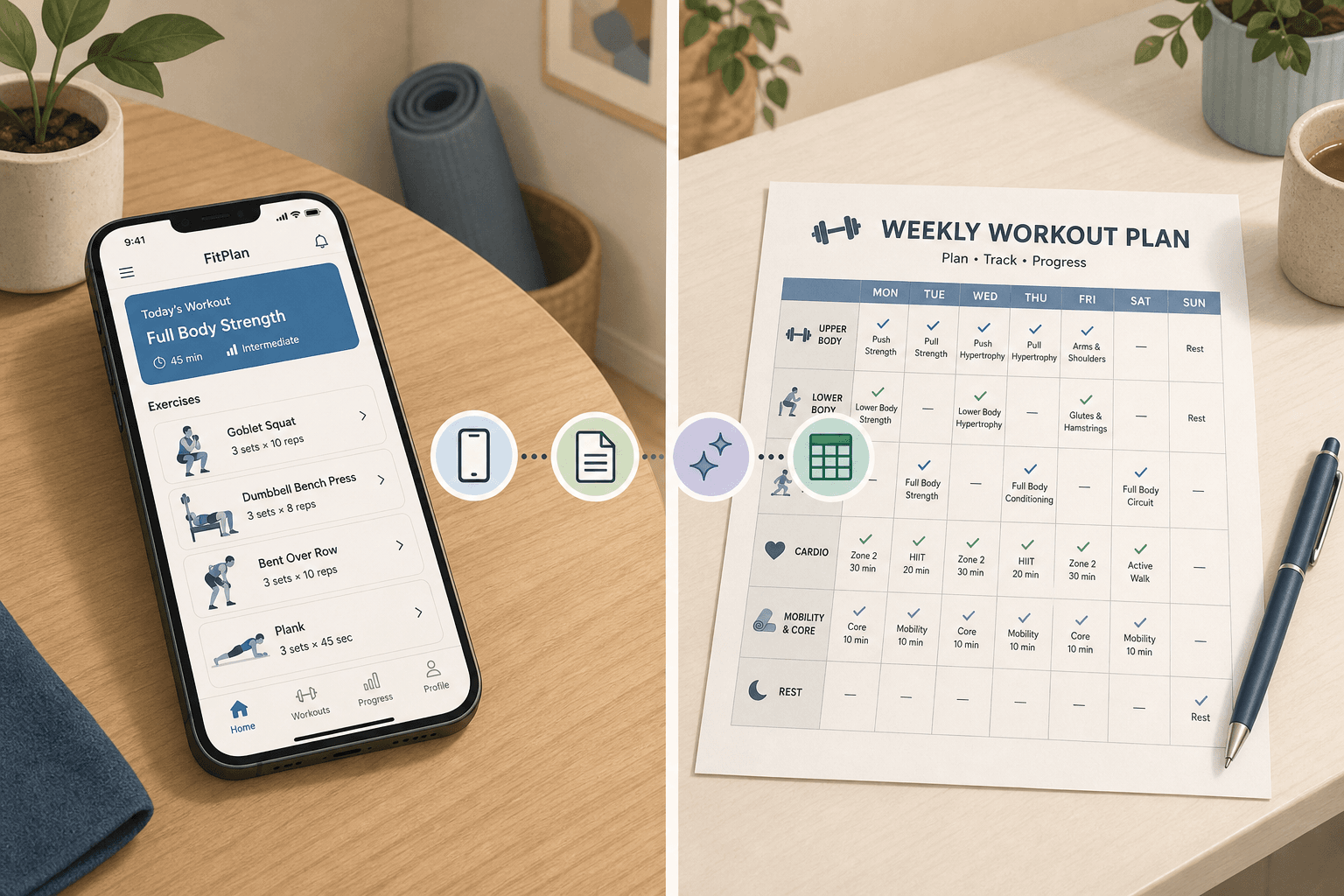 Free Workout Planner Showdown: Apps vs. Printables vs. AI Builders vs. Spreadsheets