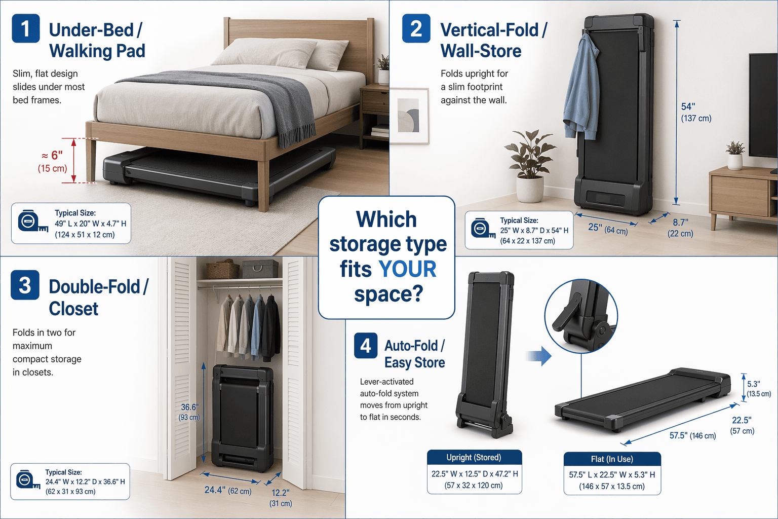 How to Choose a Small Treadmill for Your Home: Match the Storage Type to Your Space