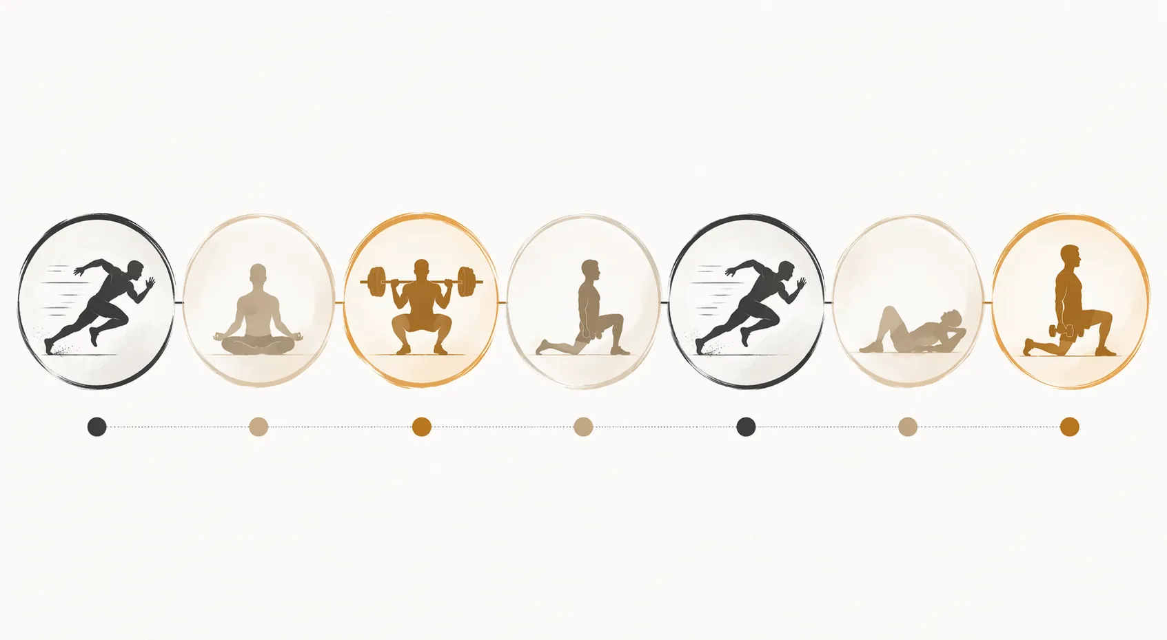 An editorial illustration showing weekly training zones for sprint sessions, resistance sessions, and recovery days