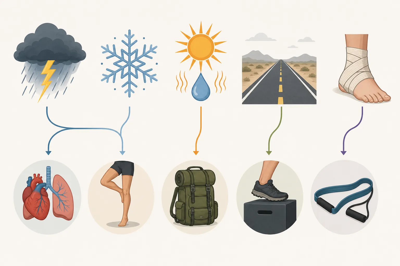 Graphic mapping CDT hazards to home training exercises