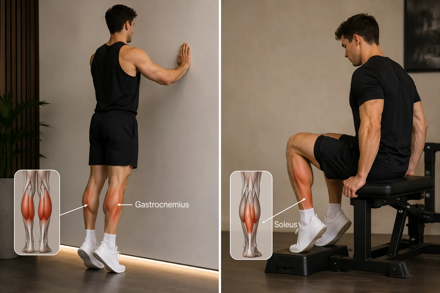 Comparison of straight-knee and bent-knee heel raises for gastrocnemius and soleus emphasis