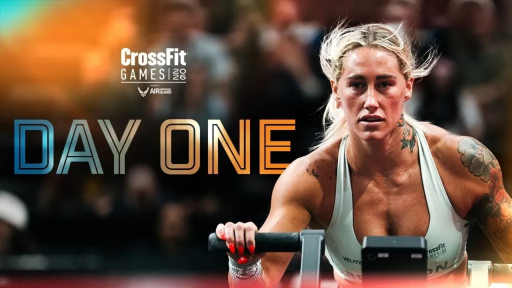 Day 1 2026 CrossFit Games livestream view of Danielle Brandon competing on the arena floor