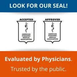 Official American Podiatric Medical Association Seal of Acceptance badge