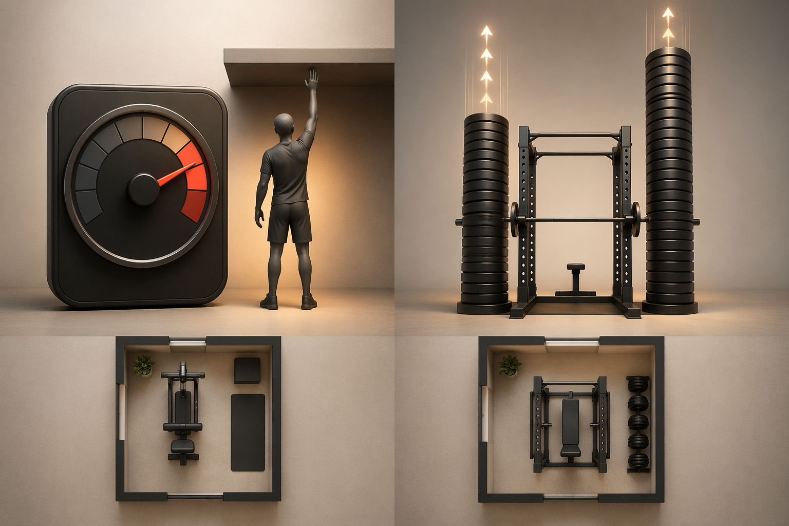 Visual comparison of digital resistance reaching a ceiling and barbell loading continuing upward