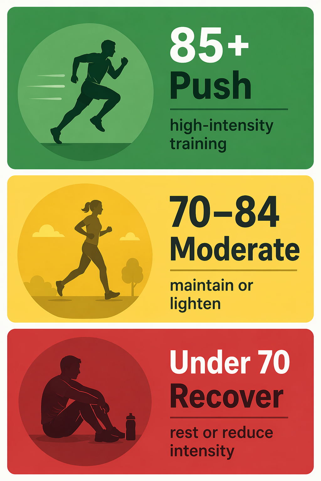 Traffic-light framework for Oura Readiness Score thresholds