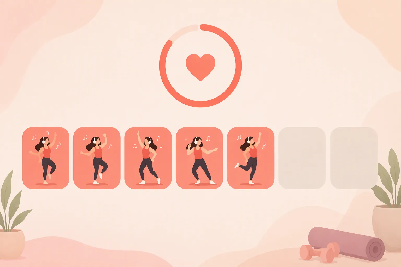 One-week home dance cardio plan with five highlighted dance days and two rest days