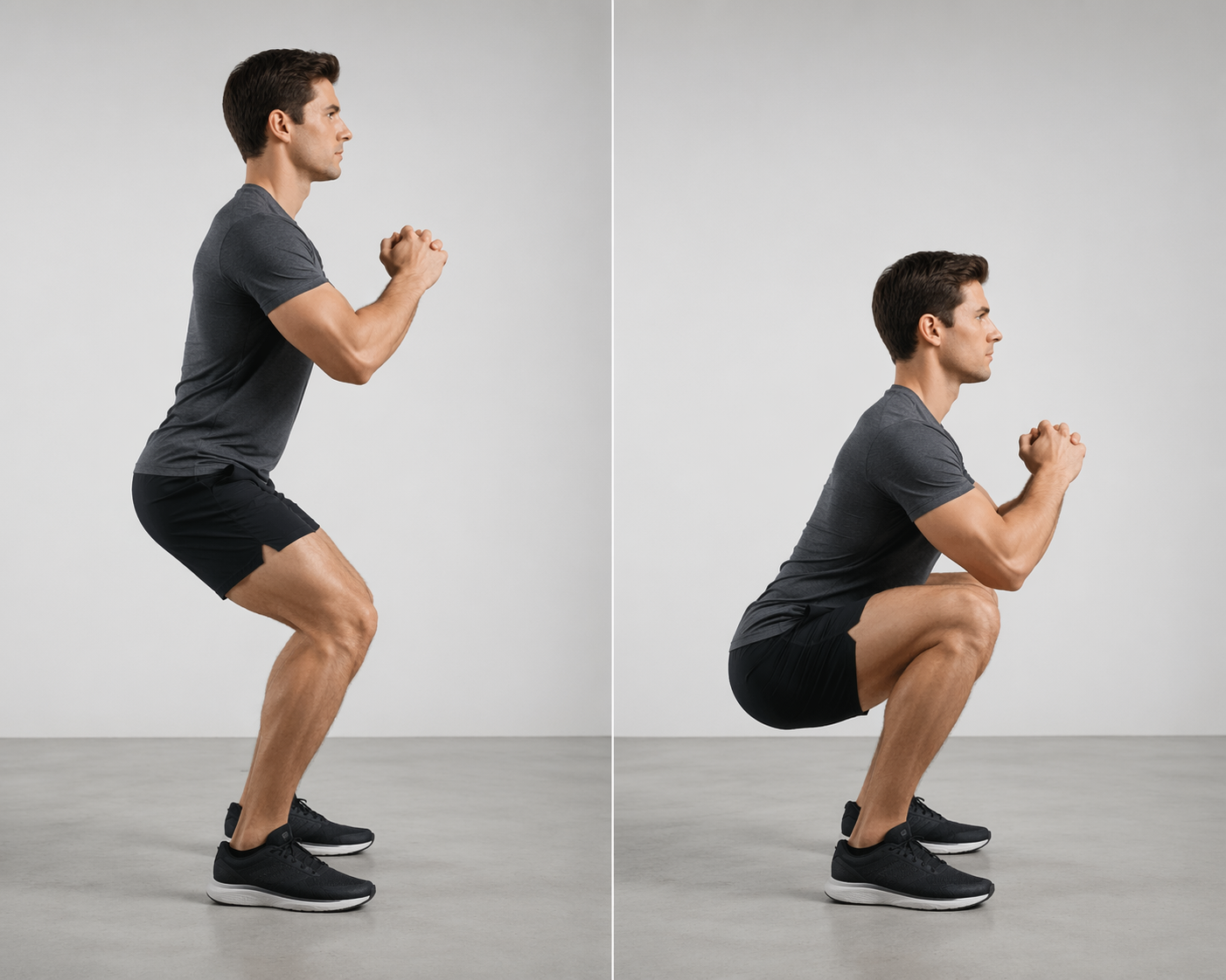 Comparison of a shallow partial squat and a full deep squat