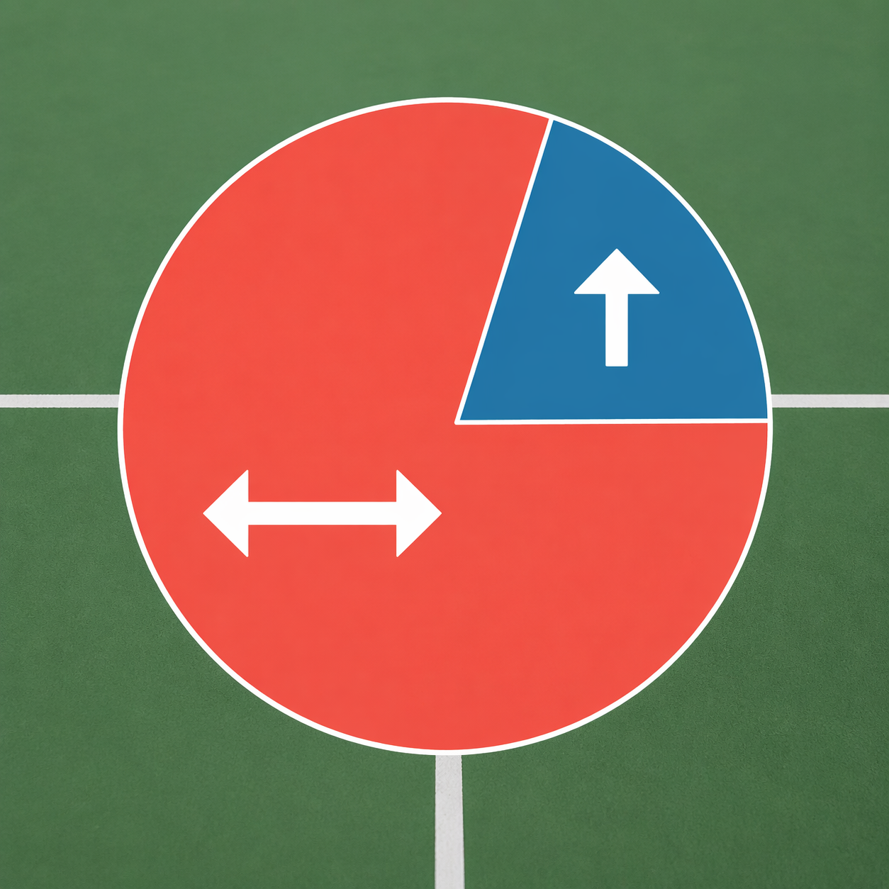 Infographic bar showing lateral movement as a larger share than forward movement