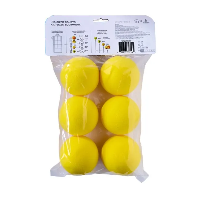 Pack of soft yellow foam tennis balls for quiet indoor tennis practice