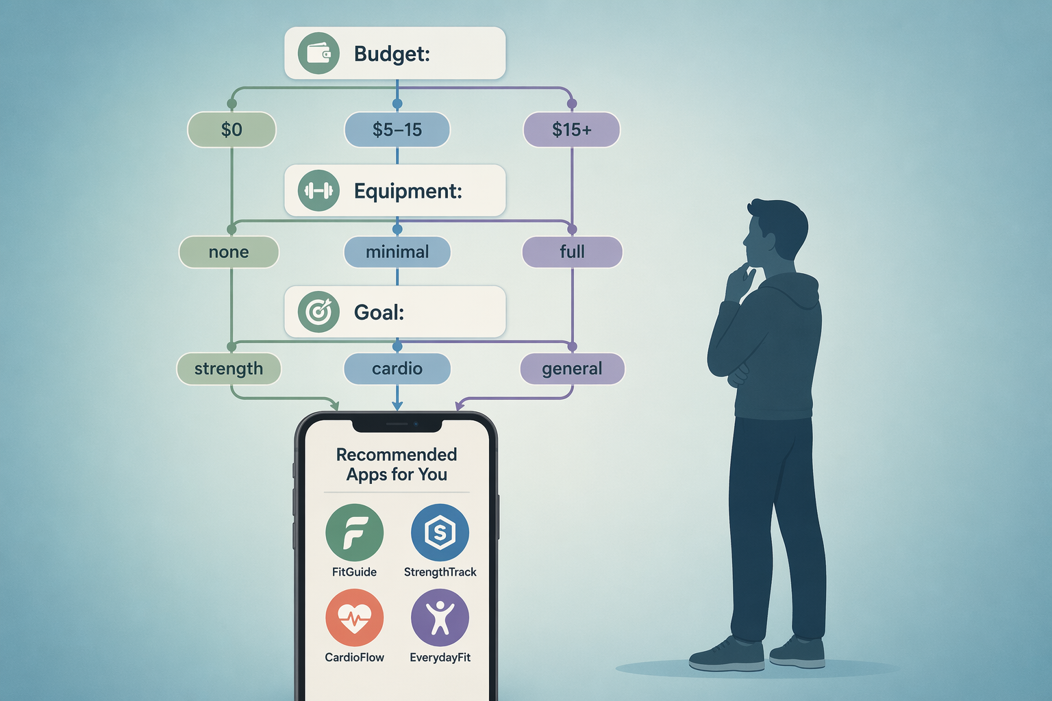 Which Workout App Should a Beginner Actually Pick? A Decision Framework Based on Budget, Equipment, Goal, and Accountability Style