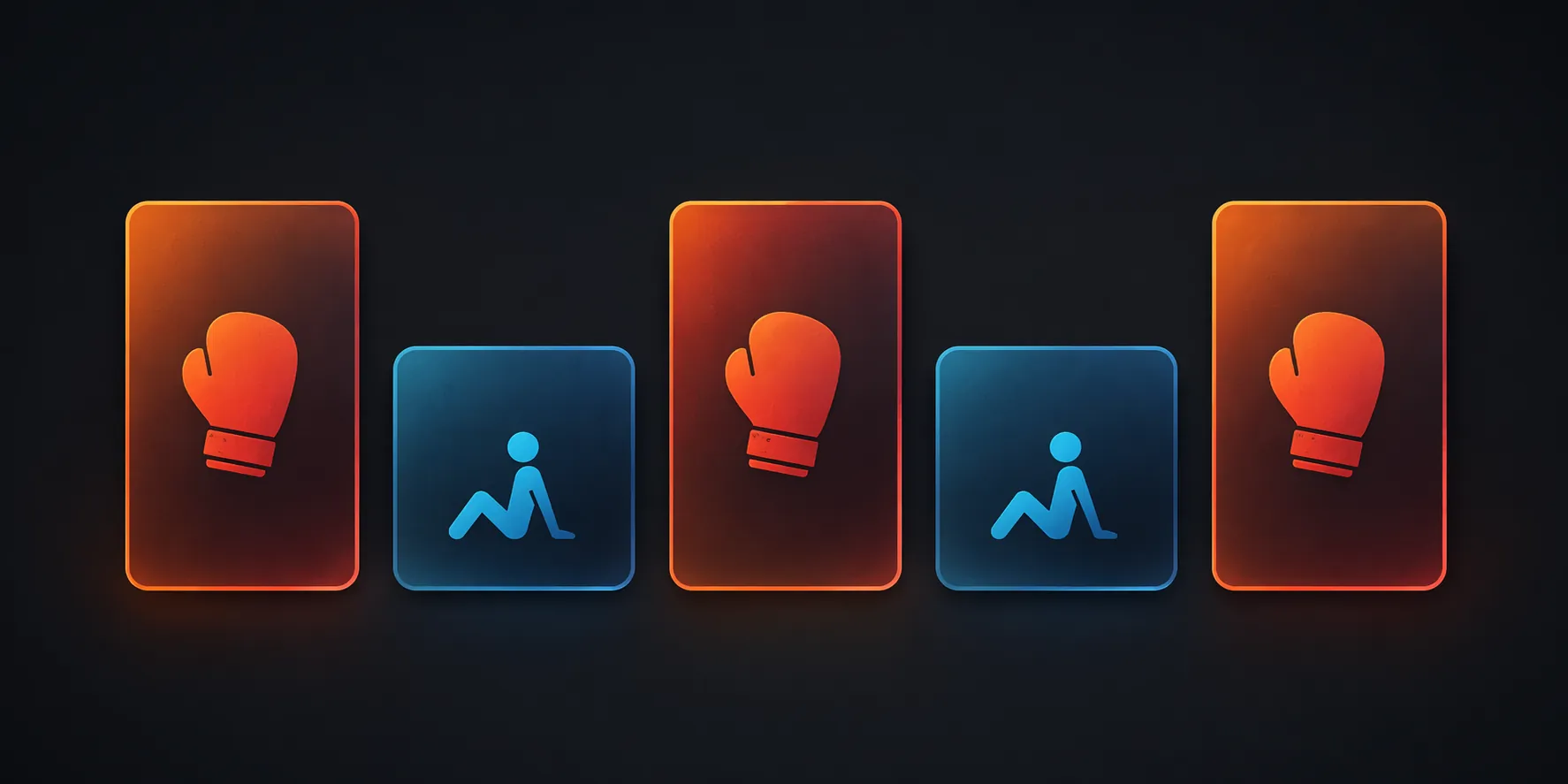 Work and rest interval blocks showing a boxing round structure