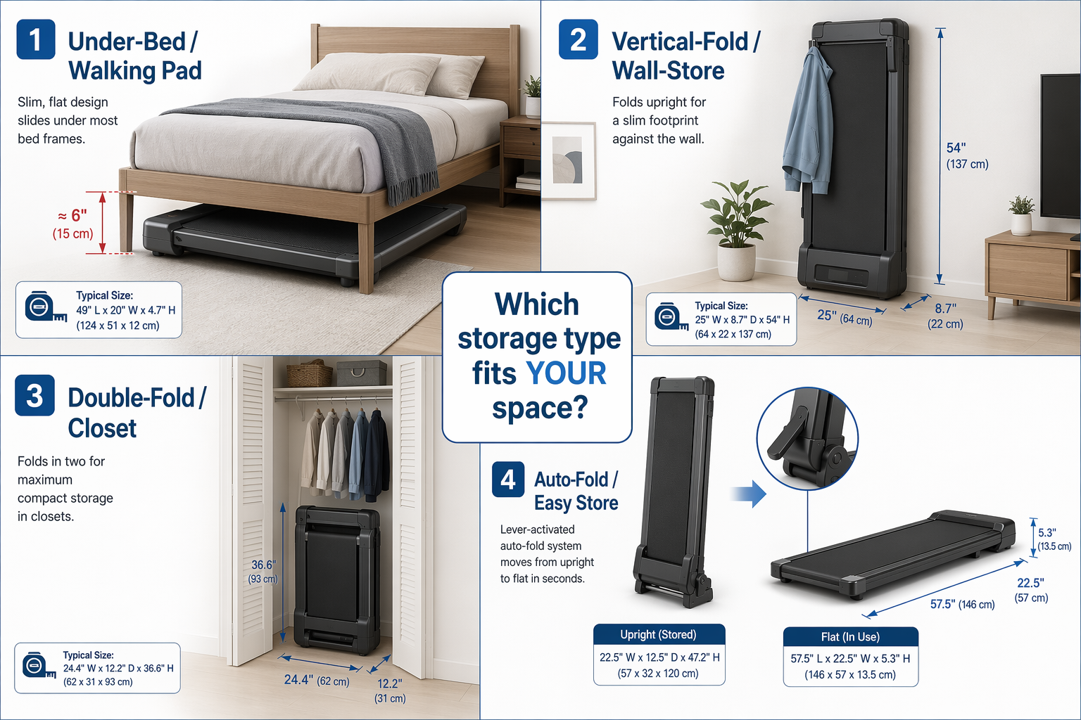 How to Choose a Small Treadmill for Your Home: Match the Storage Type to Your Space