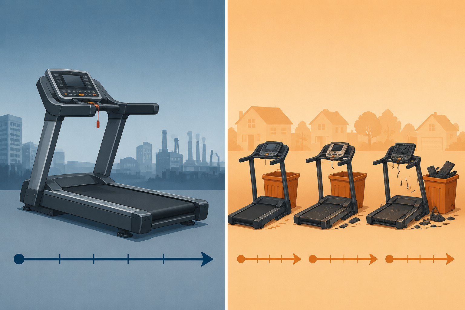 Comparison of one long-life heavy-duty treadmill versus repeated consumer treadmill replacements