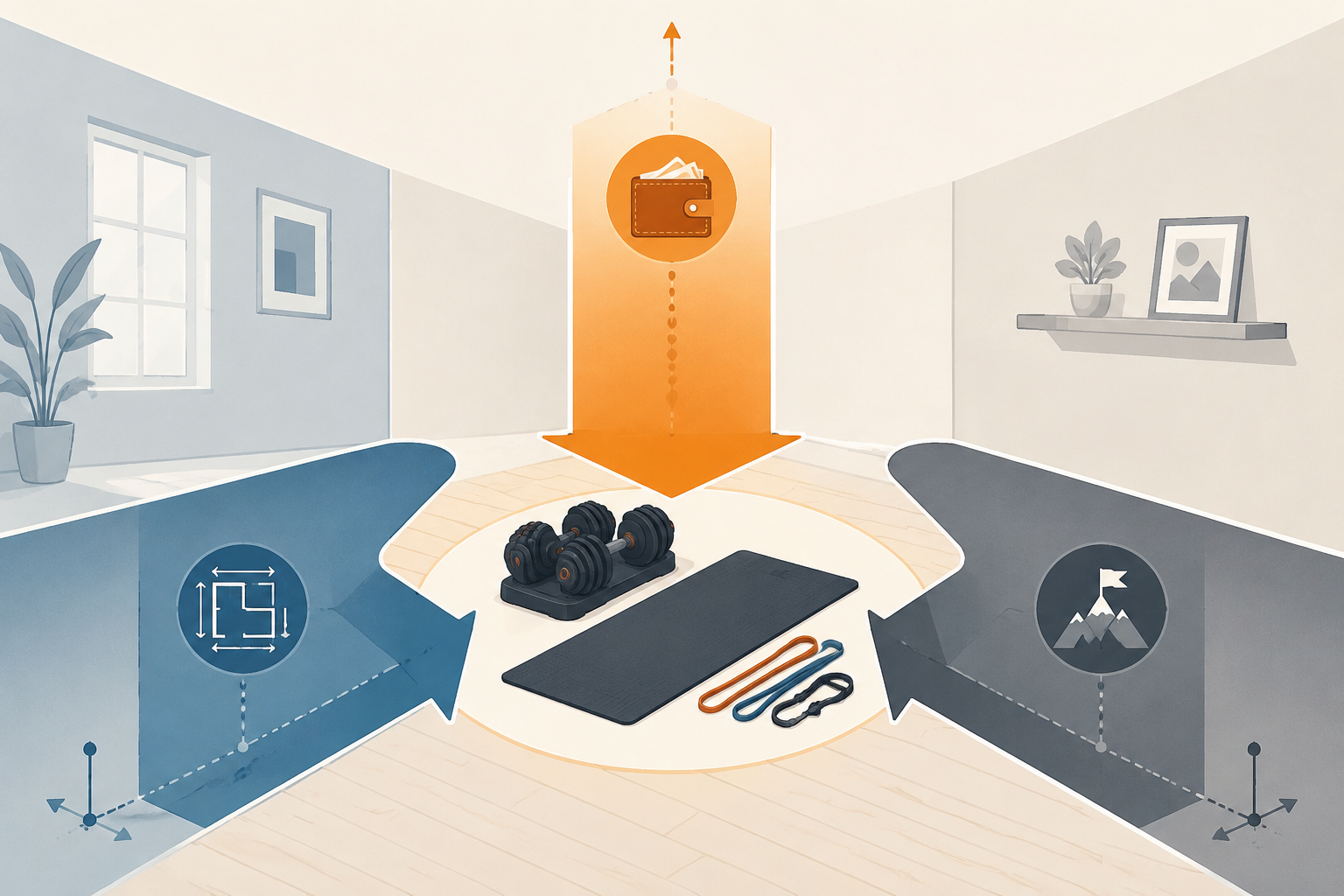 Budget, space, and goals converging toward a simple home gym setup