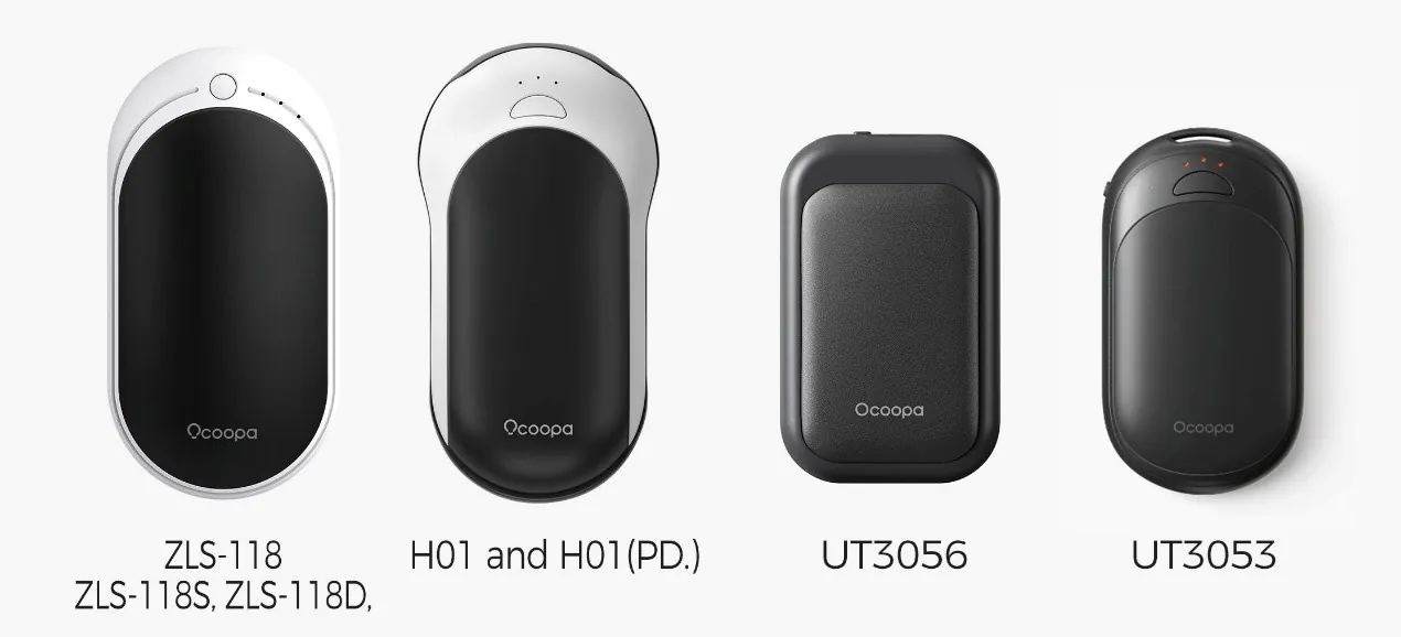 Official CPSC recall image showing OCOOPA rechargeable hand warmers.
