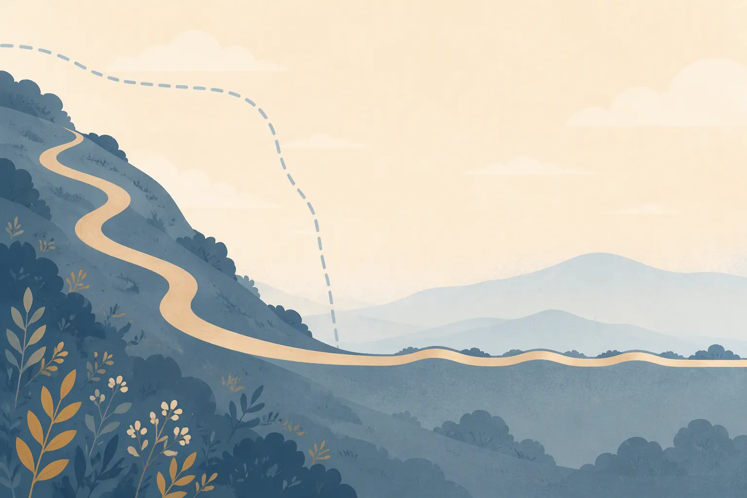 Illustration of a realistic weight-loss path with a plateau compared with an unrealistic steep-drop line