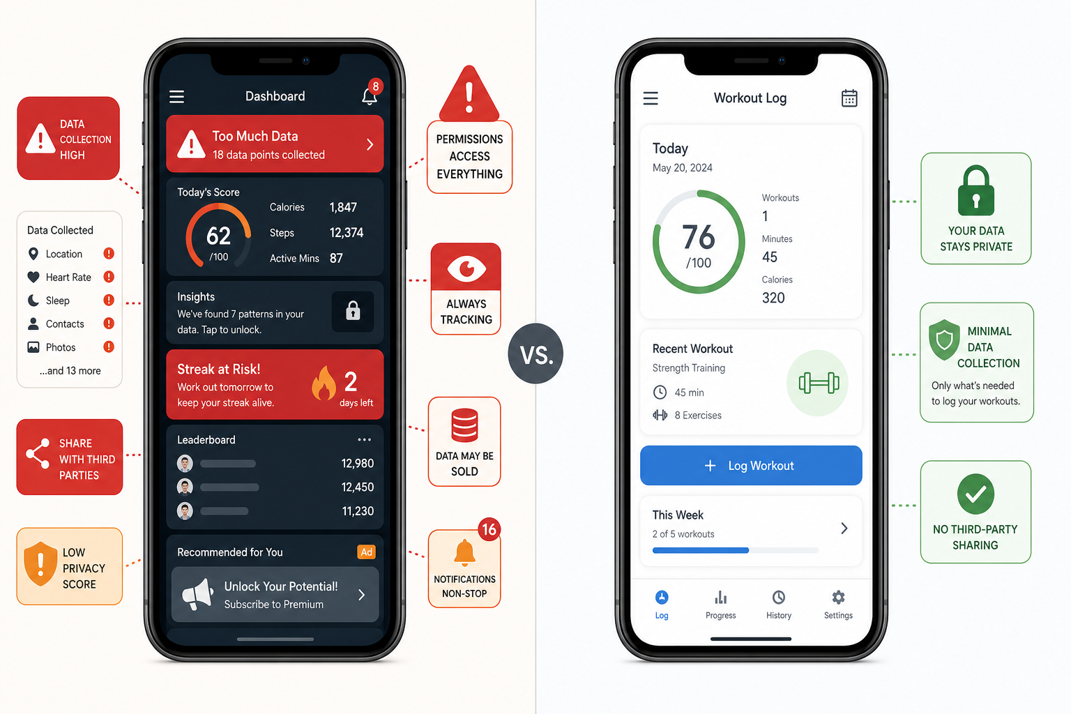 Which Fitness Apps Collect the Most Data? A 2026 Privacy Audit of Fitbit, Strava, Nike Training Club, and PUSH