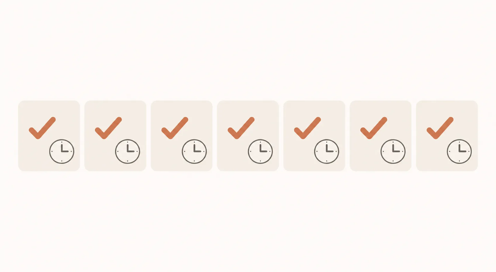 Weekly consistency tracker with checkmarks and the same clock time each day
