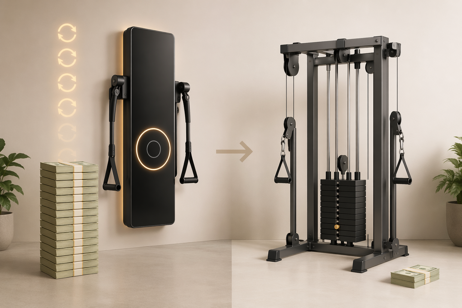 Smart gym subscription cost compared with traditional weight stack equipment