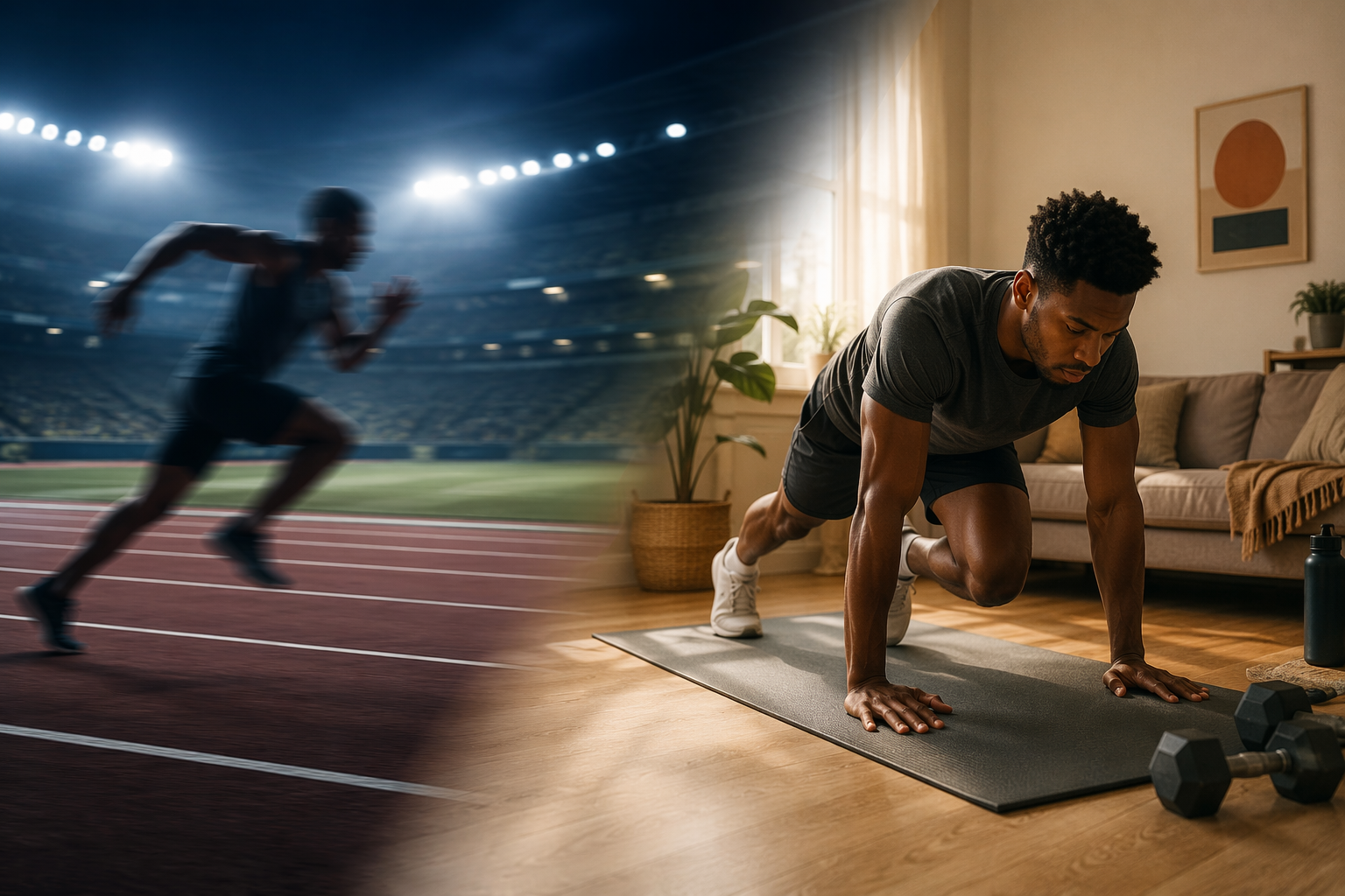 Elite track running translated into home strength training